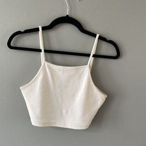 Cropped white Topshop tank